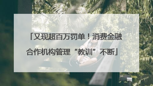 又现超百万罚单！消费金融合作机构管理“教训”不断